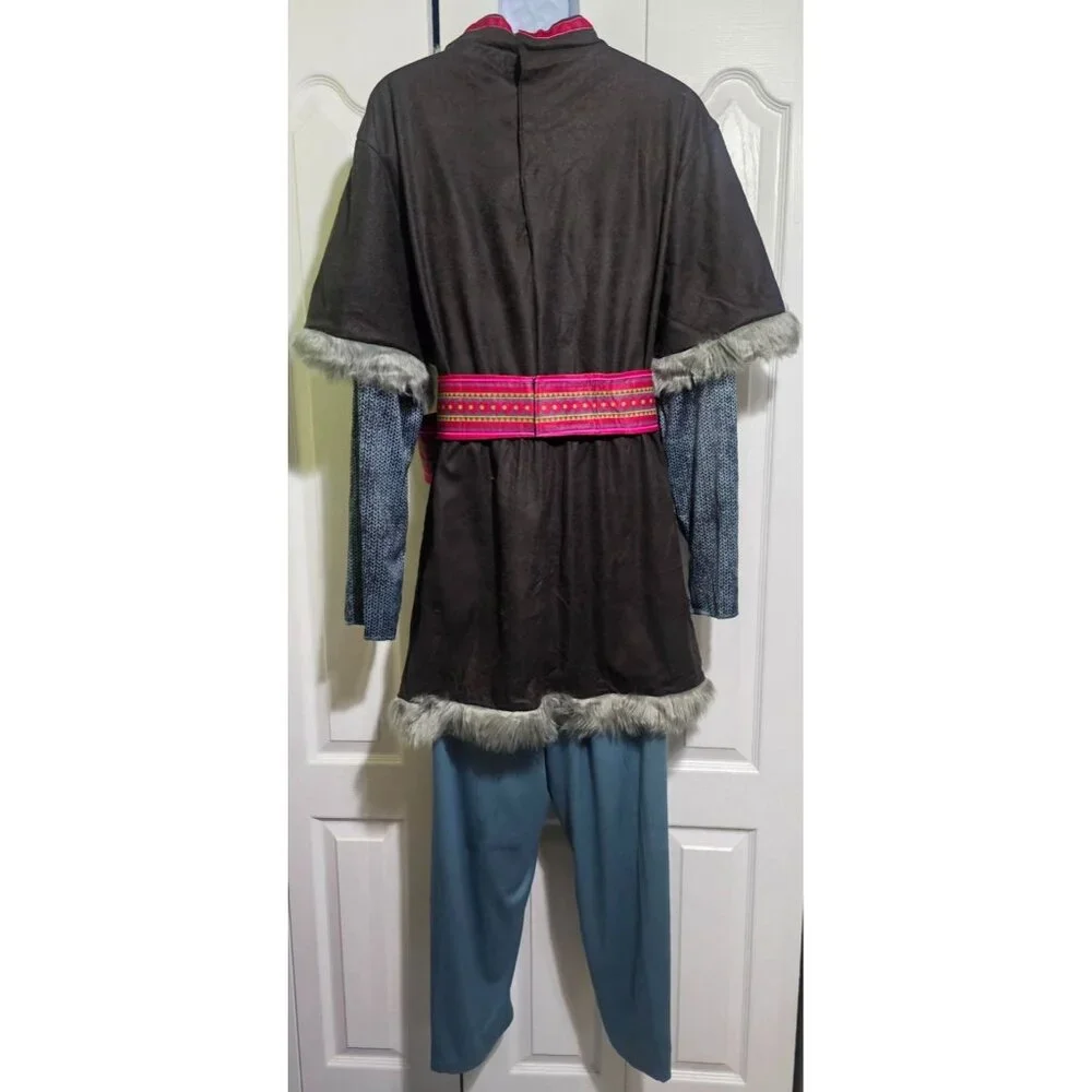 Disguise Men's Brown Faux Fur Trimmed Poncho with Pink Striped Sasha